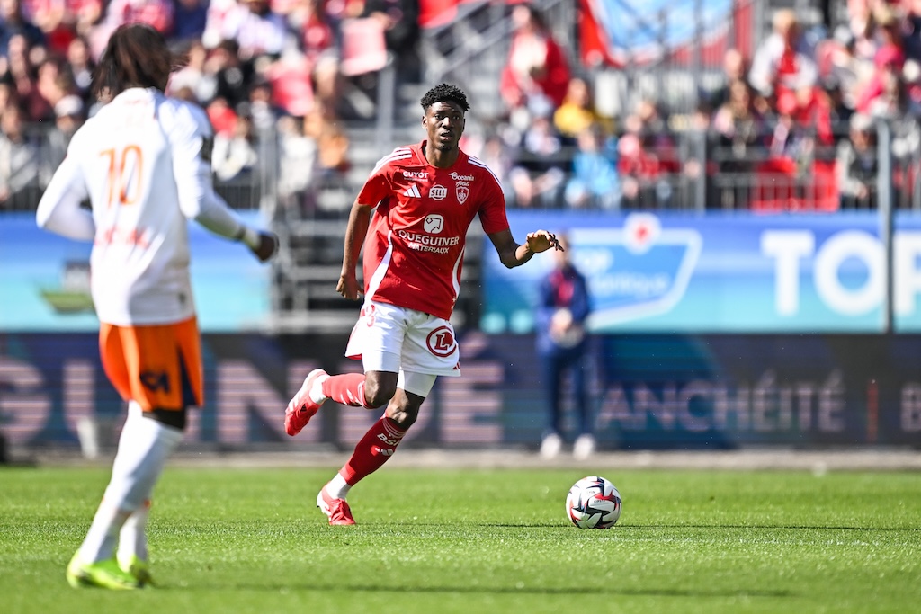 Abdoulaye NDIAYE of Brest (prêté par l'ESTAC) during the Ligue 1 MCDonald's match between Brest and Montpellier at Stade Francis-Le Ble on May 4, 2025 in Brest, France. (Photo by Anthony Bibard/FEP/Icon Sport) - Photo by Icon Sport