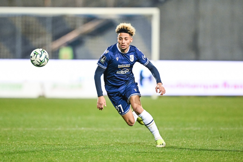 Allan LINGUET of Dunkerque during the Ligue 2 BKT match between Dunkerque and Martigues at Stade Marcel Tribut on January 31, 2025 in Dunkerque, France. (Photo by Anthony Bibard/FEP/Icon Sport) - Photo by Icon Sport
