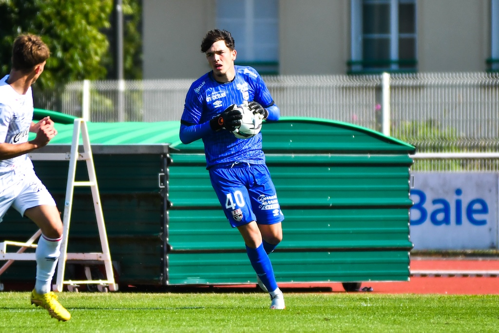 MAREC Noah of EA Guingamp during the friendly match between En Avant de Guingamp and Union Sportive Quevilly-Rouen Metropole on July 19, 2023 in Avranches, France. (Photo by Philippe Le Brech/Icon Sport) - Photo by Icon Sport
