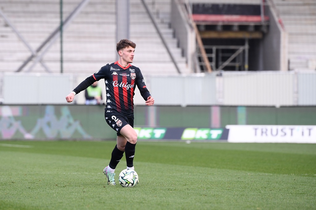 Lucas MARONNIER of Guingamp during the Ligue 2 BKT match between Red Star and Guingamp at Stade Bauer on March 1, 2025 in Saint-Ouen, France. (Photo by Philippe Lecoeur/FEP/Icon Sport) - Photo by Icon Sport l ESTAC