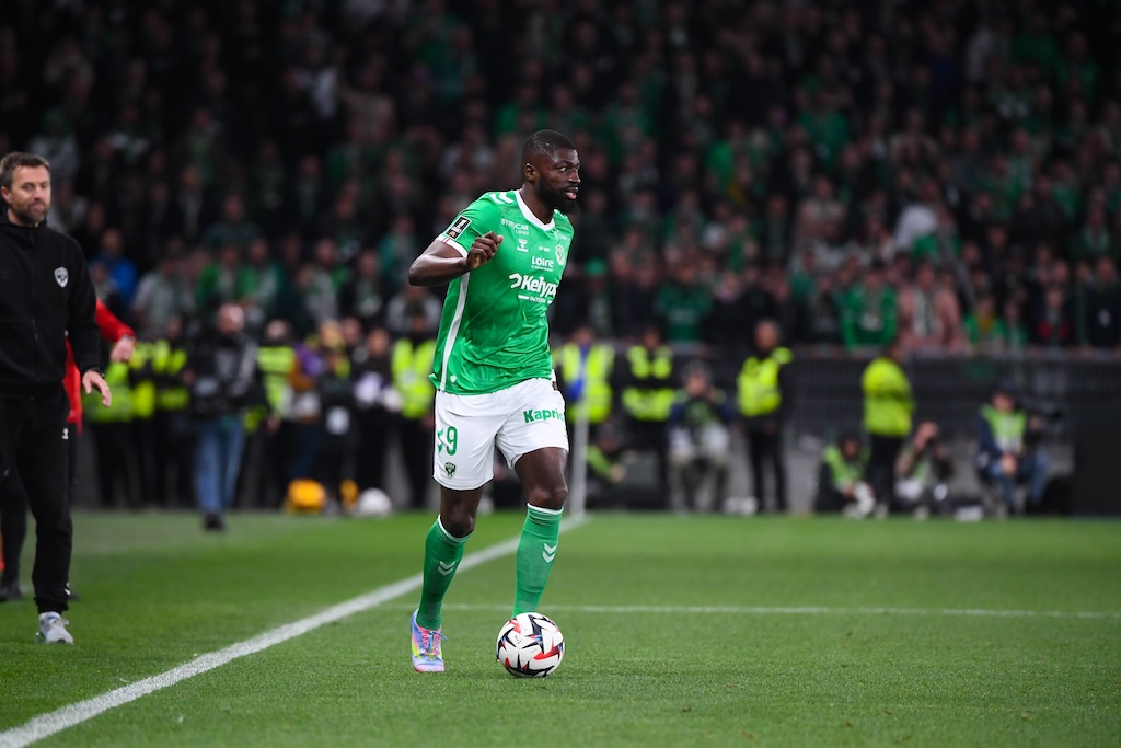 Ibrahim SISSOKO of AS Saint-Etienne during the Ligue 1 MCDonald's match between Saint Etienne and Lyon on April 20, 2025 at Stade Geoffroy-Guichard in Saint-Etienne, France. (Photo by Philippe Lecoeur/FEP/Icon Sport) - Photo by Icon Sport l ASSE